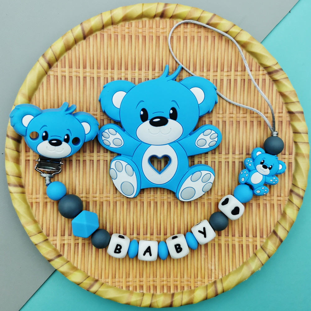 Baby Pacifier Clip - Personalizado inglês russo silicone carta nome