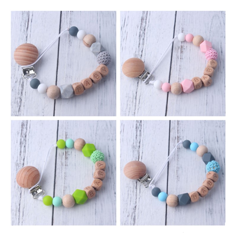 Baby Pacifier Clip - Novo bebê chupeta clipes nome personalizado