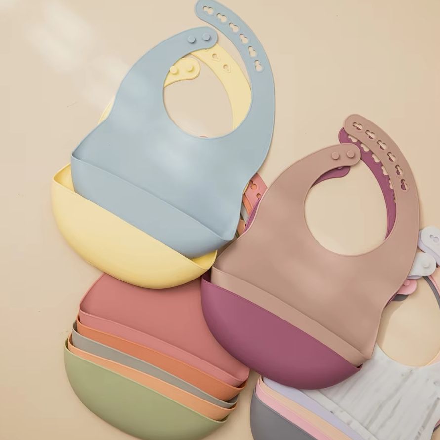 Silicone Baby Bibs - Babadores de silicone à prova d'água