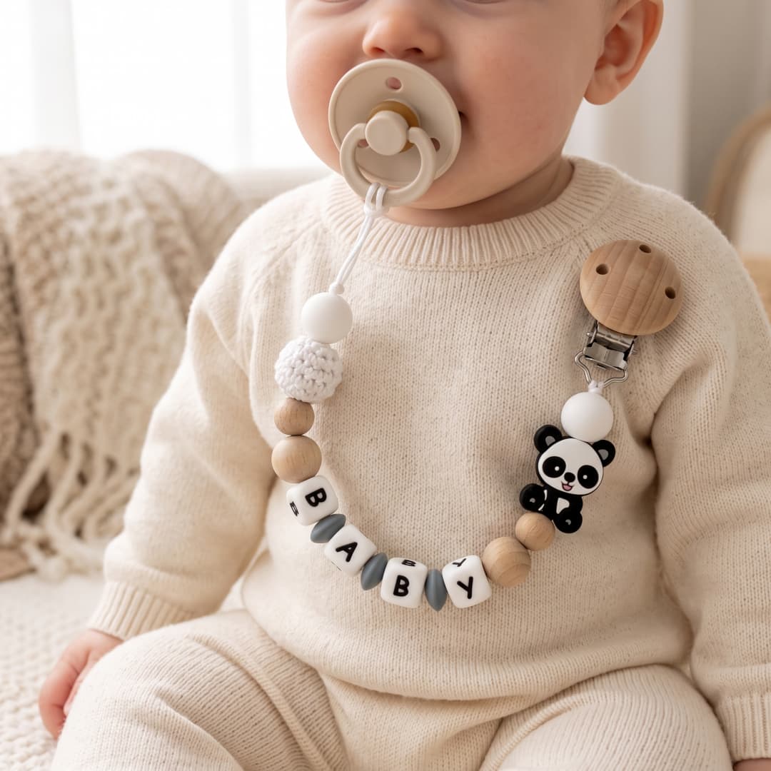 Baby Pacifier Clip - Prendedor de Chupeta Personalizado com Nome,