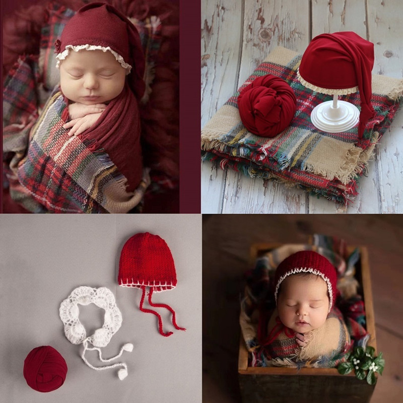 Baby Swaddle Blanket - Adereços para fotografia de bebê, chapéu