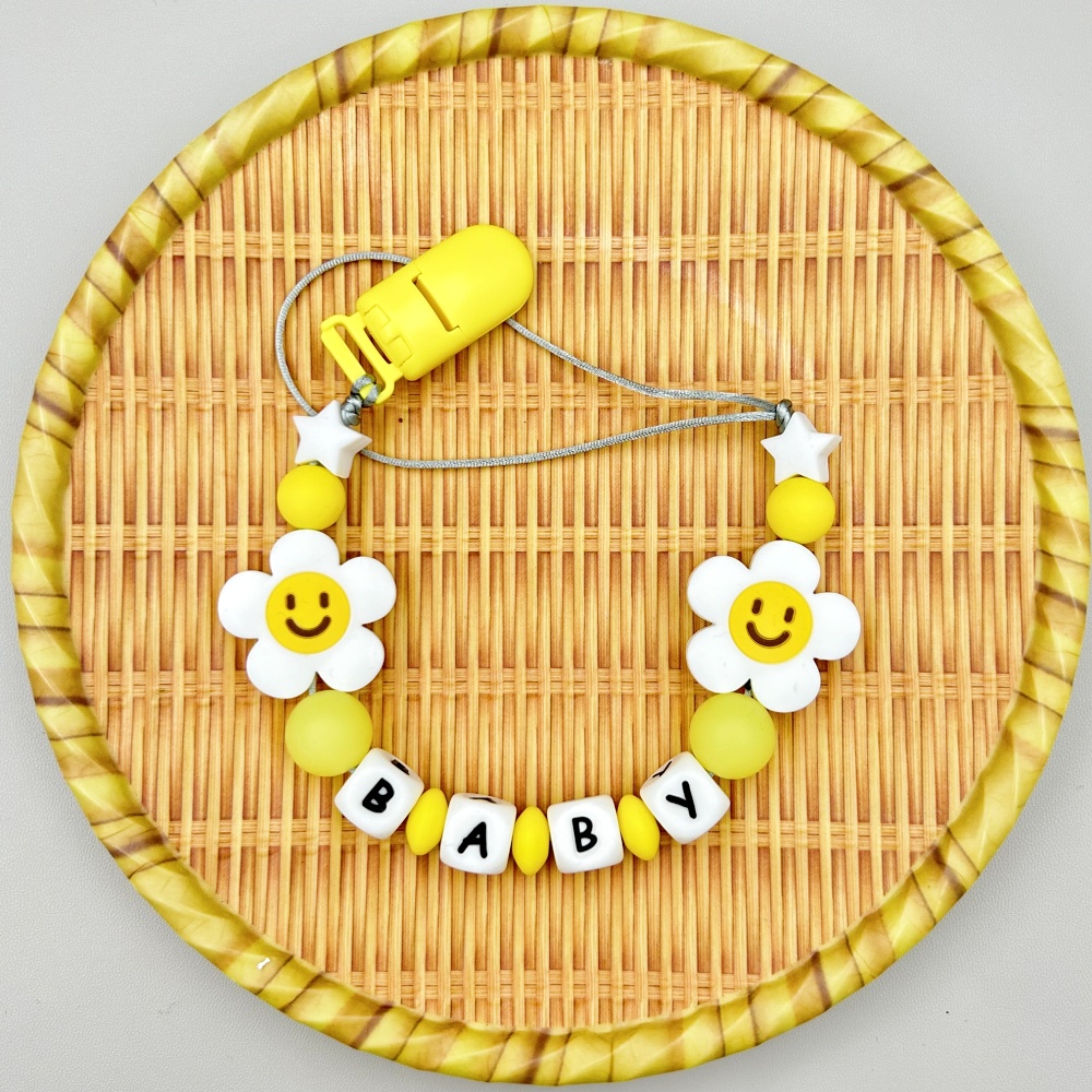 Baby Teethers - Letras personalizadas nome bebê flor silicone
