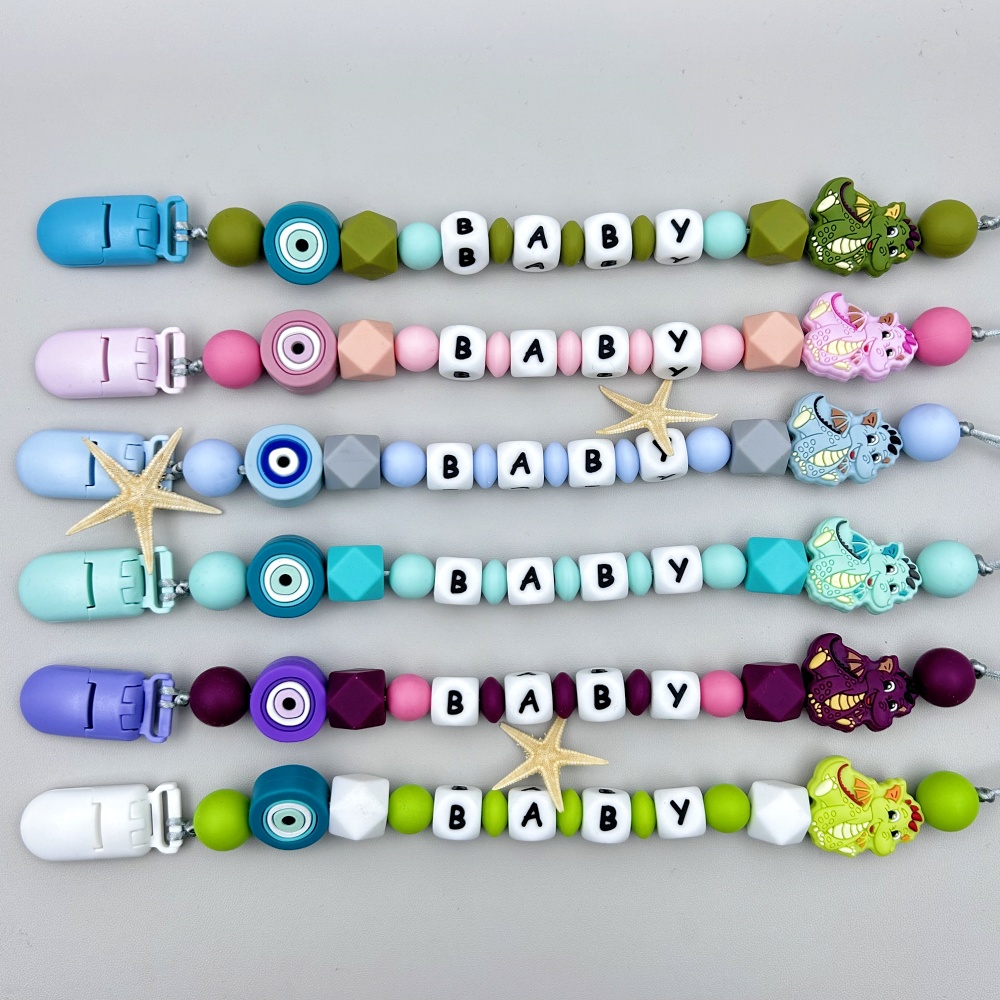 Personalizado inglês russo sil - Baby Pacifier Clip avaliação e preço