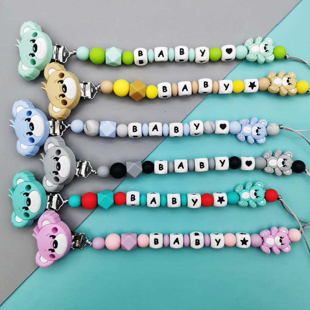 Personalizado inglês russo sil - Baby Pacifier Clip avaliação e preço