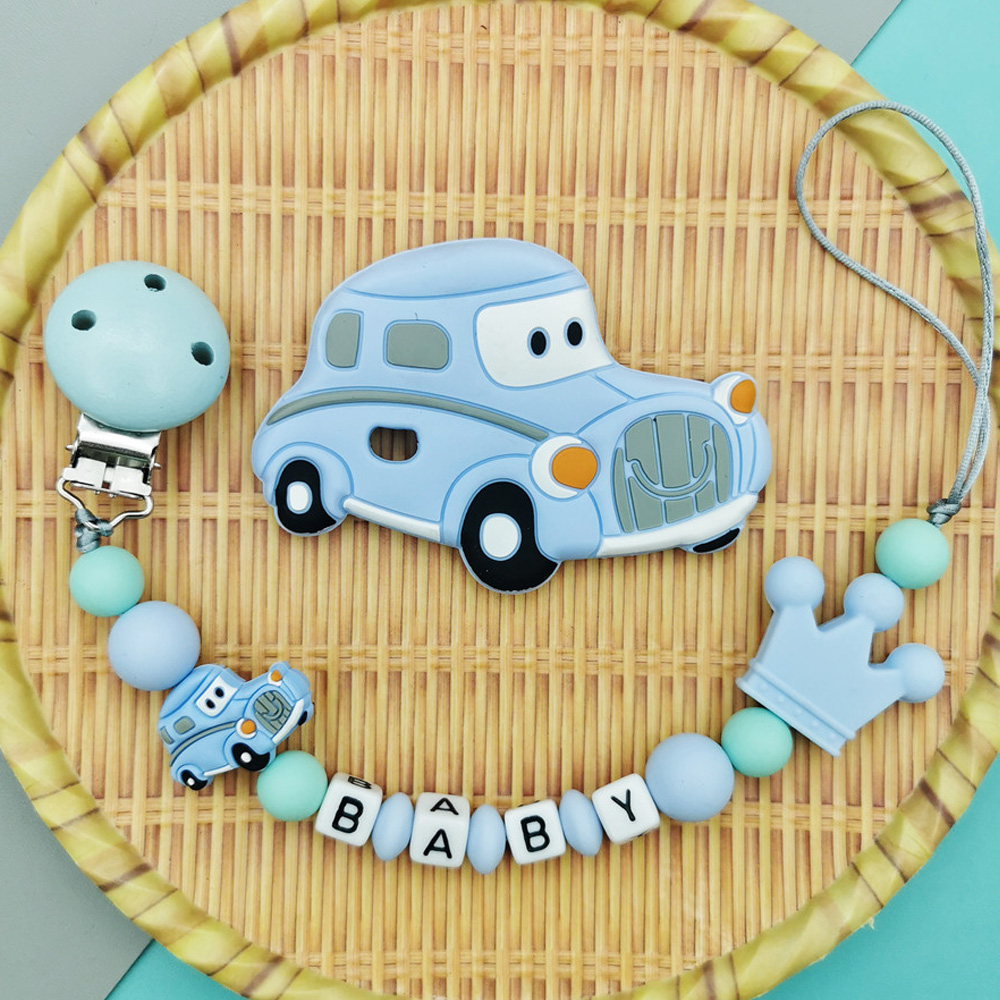 Personalizado inglês russo nom - Baby Pacifier Clip avaliação e preço