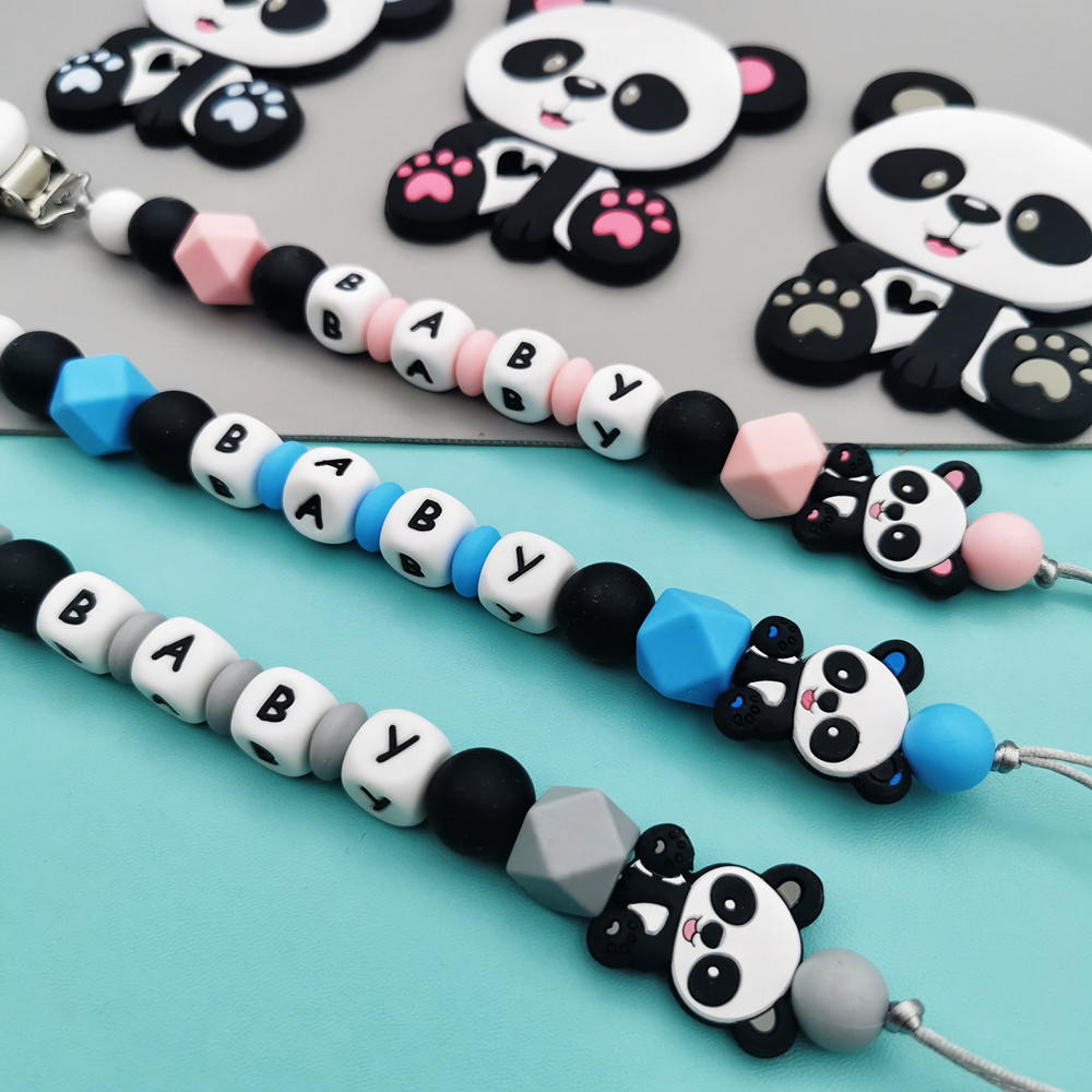 Panda personalizado inglês sil - Baby Pacifier Clip avaliação e preço