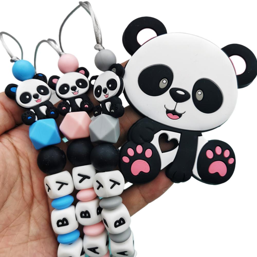 Panda personalizado inglês sil - Baby Pacifier Clip avaliação e preço